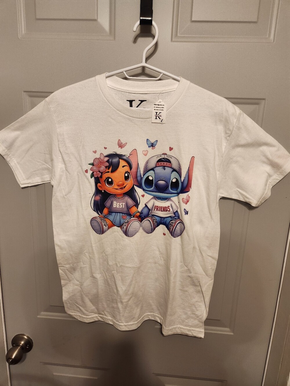 Large White 'Best Friends' Lilo & Stitch Graphic Tee